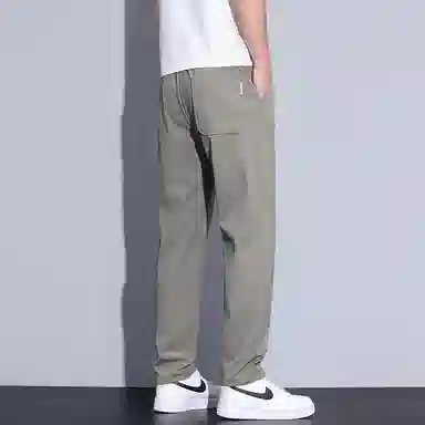 【dme】 纯色商务时尚透气舒适简约直筒垂感中腰系带休闲裤 男女同款