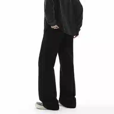 王者荣耀 标语款 美式复古创意金属夹标做旧水洗直筒字母设计高街户外出行微喇休闲百搭显瘦垂感长裤牛仔裤 男女同款 石墨黑