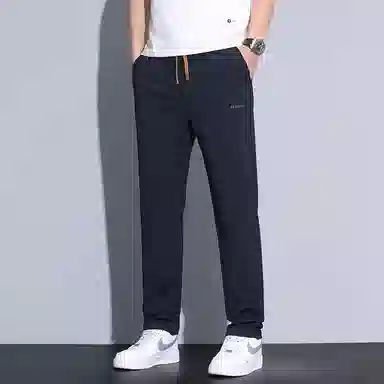 【dme】 纯色商务时尚透气舒适简约直筒垂感中腰系带休闲裤 男女同款