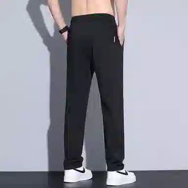 【dme】 纯色商务时尚透气舒适简约直筒垂感中腰系带休闲裤 男女同款