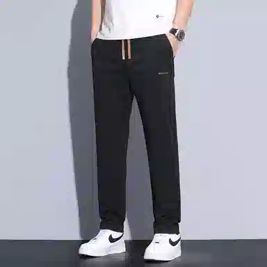 【dme】 纯色商务时尚透气舒适简约直筒垂感中腰系带休闲裤 男女同款