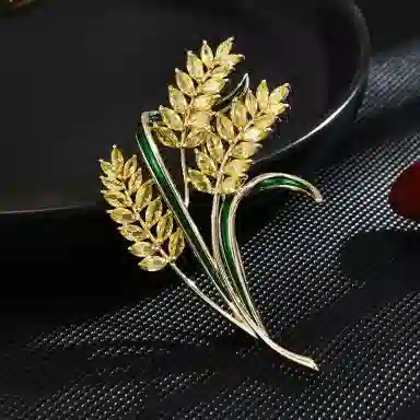 缔晶 森系穗穗平安花环套装 优雅清新复古通勤胸花配饰 合金 胸针 女款