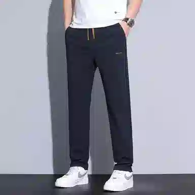 【dme】 纯色商务时尚透气舒适简约直筒垂感中腰系带休闲裤 男女同款