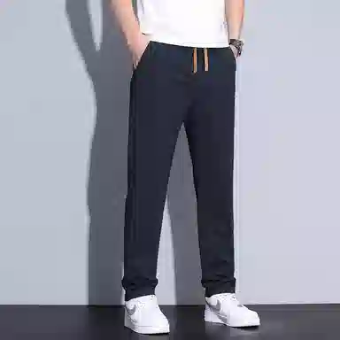 【dme】 纯色商务时尚透气舒适简约直筒垂感中腰系带休闲裤 男女同款