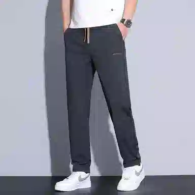 【dme】 纯色商务时尚透气舒适简约直筒垂感中腰系带休闲裤 男女同款