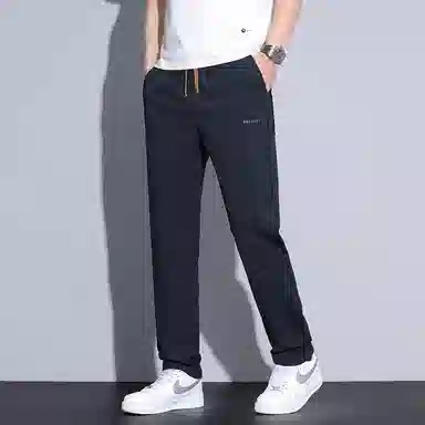 【dme】 纯色商务时尚透气舒适简约直筒垂感中腰系带休闲裤 男女同款