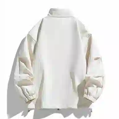 快鱼 美式简约复古青少年基础款潮流高街立领撞色格子纯色休闲百搭舒适长袖外套夹克 男女同款