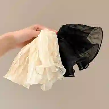 水中玉 超大网纱褶皱大肠发圈扎头皮筋高级感洋气时尚头花发绳头饰 布艺 头绳 女款