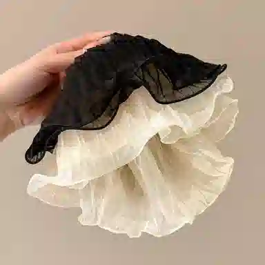 水中玉 超大网纱褶皱大肠发圈扎头皮筋高级感洋气时尚头花发绳头饰 布艺 头绳 女款