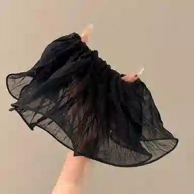 水中玉 超大网纱褶皱大肠发圈扎头皮筋高级感洋气时尚头花发绳头饰 布艺 头绳 女款