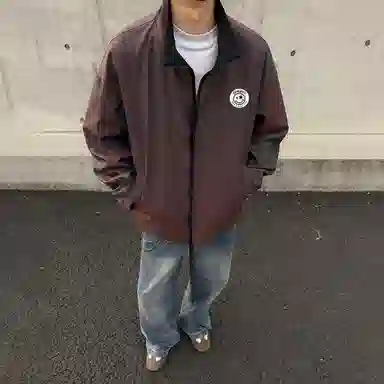 冰飞 高级痞帅反光两面穿时尚百搭休闲宽松立领潮牌长袖夹克外套 男女同款