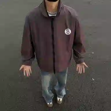 冰飞 高级痞帅反光两面穿时尚百搭休闲宽松立领潮牌长袖夹克外套 男女同款