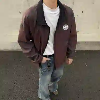 冰飞 高级痞帅反光两面穿时尚百搭休闲宽松立领潮牌长袖夹克外套 男女同款