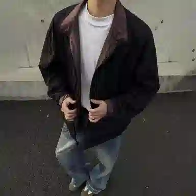 冰飞 高级痞帅反光两面穿时尚百搭休闲宽松立领潮牌长袖夹克外套 男女同款