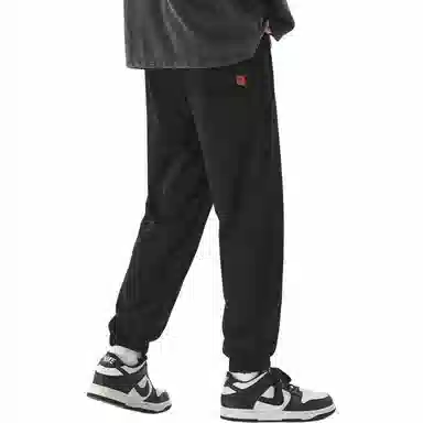 杜克恩 宽松束脚纯色系带休闲裤 男款