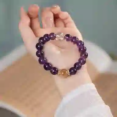 色菲尔 紫气东来金光熠熠 新中式简约高级感时尚百搭精致轻奢#好运 紫水晶 手串 女款