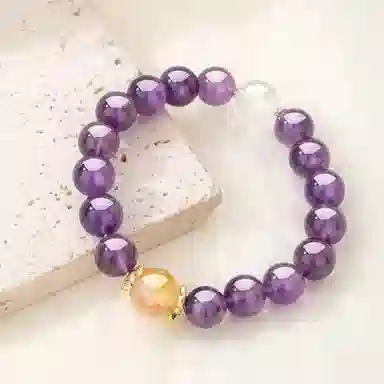 色菲尔 紫气东来金光熠熠 新中式简约高级感时尚百搭精致轻奢#好运 紫水晶 手串 女款