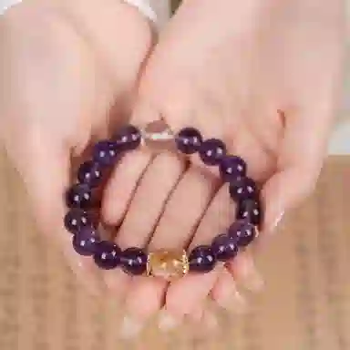 色菲尔 紫气东来金光熠熠 新中式简约高级感时尚百搭精致轻奢#好运 紫水晶 手串 女款