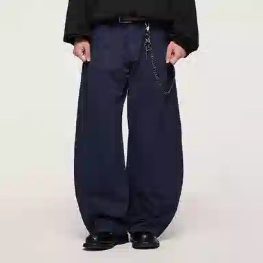 膨胀潮牌 膨胀潮牌阿苏特染成衣洗水纯棉宽松立体休闲弯刀工装裤 男女同款