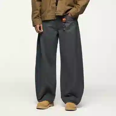 膨胀潮牌 膨胀潮牌阿苏特染成衣洗水纯棉宽松立体休闲弯刀工装裤 男女同款