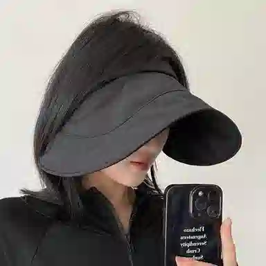 杨同学 空顶 防紫外线 可折叠 大帽檐 户外时尚 环绕式 透气太阳蛋卷帽子 腈纶 防晒帽 女款