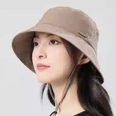 【可折叠】 玖慕 遮阳透气百搭户外露营登山 亚麻 渔夫帽 女款