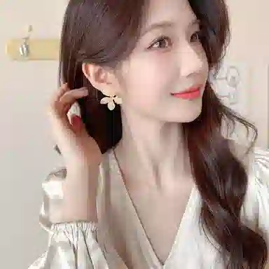 素 立体花朵 轻奢精致设计感耳饰 合金 耳环 女款
