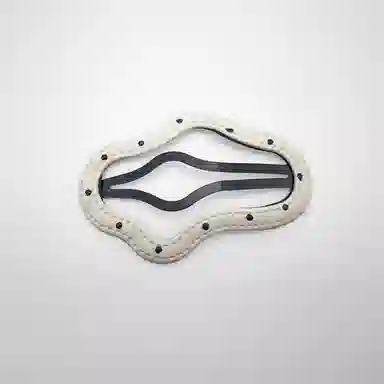 简应舒 波点刘海夹前额碎发边夹可爱侧边 皮革 发夹 女款