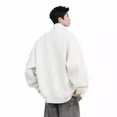 大卫贝肯 美式复古学院风基础款纯色字母时尚简约百搭宽松休闲春秋款夹克 男女同款