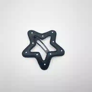 简应舒 波点刘海夹前额碎发边夹可爱侧边 皮革 发夹 女款