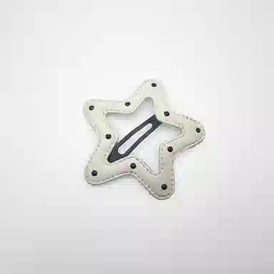 简应舒 波点刘海夹前额碎发边夹可爱侧边 皮革 发夹 女款