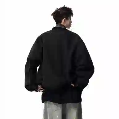 大卫贝肯 美式复古高街字母时尚潮牌宽松柔软舒适休闲百搭假两件设计款痞帅风夹克 男女同款