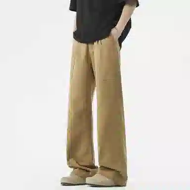 绘承 美式潮流舒适高街基础款宽松百搭直筒工装多口袋垂感休闲裤 男女同款