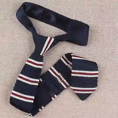 白卷 时尚休闲条纹针织 领带 男款