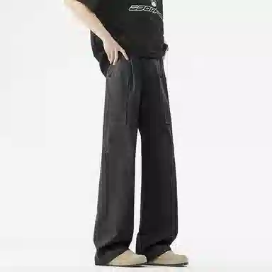 绘承 美式潮流舒适高街基础款宽松百搭直筒工装多口袋垂感休闲裤 男女同款