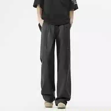 绘承 美式潮流舒适高街基础款宽松百搭直筒工装多口袋垂感休闲裤 男女同款