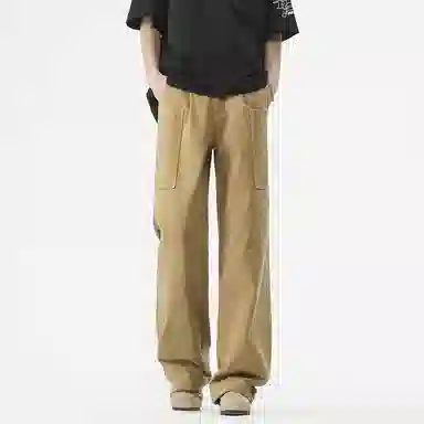 绘承 美式潮流舒适高街基础款宽松百搭直筒工装多口袋垂感休闲裤 男女同款