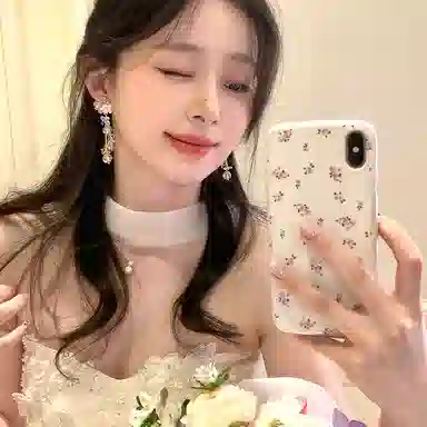 芒果饰品 多巴胺彩色水晶花朵流苏 铜 锆石 耳环 女款