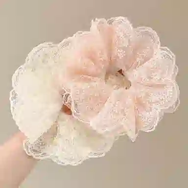 水中玉 韩系花边蕾丝猪大肠发圈超大号肥肠发绳扎头发头花 布艺 头绳 女款