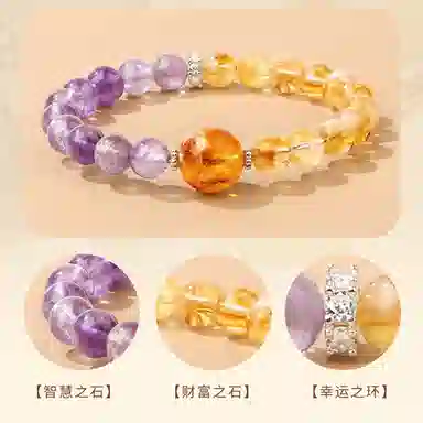 色菲尔 九紫离火 新中式精致轻奢时尚百搭简约高级感 日常通勤学生#好运 黄水晶 手串 女款