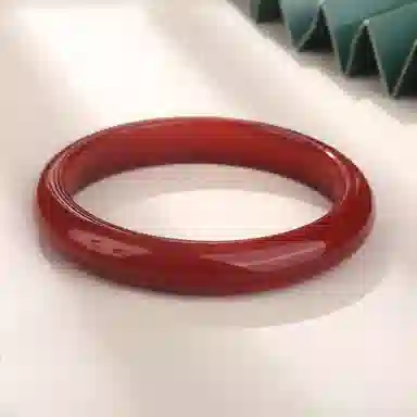 老凤祥 赤红贵妃镯 中国红新中式江南风 国潮吉祥古色古香汉服旗袍经典色 百搭高级感轻奢风 玛瑙 手镯 女款