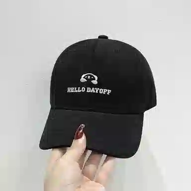 祎步康 简约刺绣显白大头围 韩版氛围感显脸小帽子 棉 鸭舌帽 男女同款情侣款