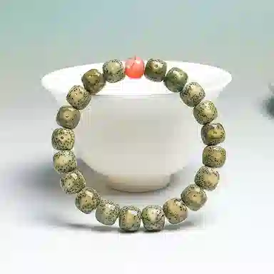 木盛缘 【顺丰包邮天官赐福】阴皮高密原生态石玉料蛇年招财绿幽灵佛珠平步青云金榜题名财源滚滚#好运 星月菩提 手串 男女同款情侣款