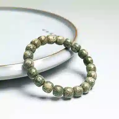 木盛缘 【顺丰包邮天官赐福】阴皮高密原生态石玉料蛇年招财绿幽灵佛珠平步青云金榜题名财源滚滚#好运 星月菩提 手串 男女同款情侣款