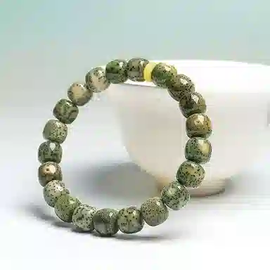 木盛缘 【顺丰包邮天官赐福】阴皮高密原生态石玉料蛇年招财绿幽灵佛珠平步青云金榜题名财源滚滚#好运 星月菩提 手串 男女同款情侣款