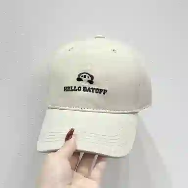 祎步康 简约刺绣显白大头围 韩版氛围感显脸小帽子 棉 鸭舌帽 男女同款情侣款