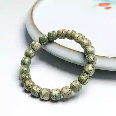 木盛缘 【顺丰包邮天官赐福】阴皮高密原生态石玉料蛇年招财绿幽灵佛珠平步青云金榜题名财源滚滚#好运 星月菩提 手串 男女同款情侣款