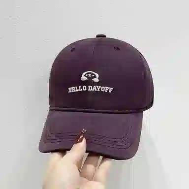 祎步康 简约刺绣显白大头围 韩版氛围感显脸小帽子 棉 鸭舌帽 男女同款情侣款