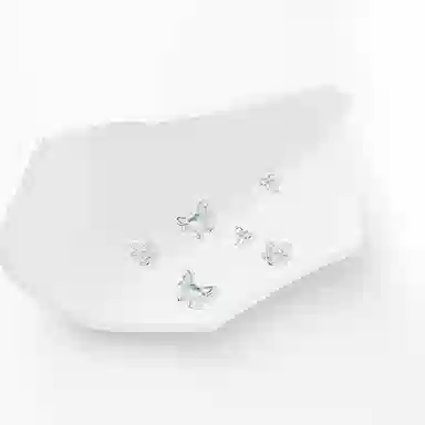 牧言 蝴蝶结蝶梦套装 森系气质简约小众设计高级感 光面立体镂空丝带极光幻彩爱心蝶舞在逃公主三件套耳饰 合金 耳钉 女款