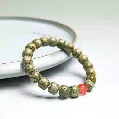 木盛缘 【顺丰包邮天官赐福】阴皮高密原生态石玉料蛇年招财绿幽灵佛珠平步青云金榜题名财源滚滚#好运 星月菩提 手串 男女同款情侣款